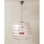 Ceiling lamp, glass decorated with horizontal stripes, Denmark, 1950s.