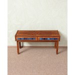 A 1960s console table made of wood with rosewood veneer, Denmark.