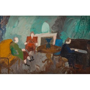 Andre Lanskoy (1902 Mosca - 1976 Parigi), Nel salotto, 1925-26 circa