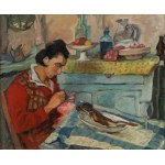Jacques Chapiro (1887 Dyneburg, Łotwa - 1972 Paryż), Kobieta szyjąca przy stole, 1922