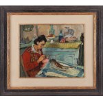 Jacques Chapiro (1887 Daugavpils, Latvia – 1972 Paris), Woman Sewing at a Table, 1922