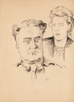 Maria Melania Mutermilch \ Mela Muter (1876 Warszawa - 1967 Paryż), Portret podwójny (recto) / Pejzaż z górami (verso)