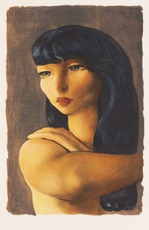 Mojżesz (Moise) Kisling (1891 Kraków - 1953 Paryż), Portret kobiecy z książki artystycznej 'L'Épopée Bohémienne', 1959