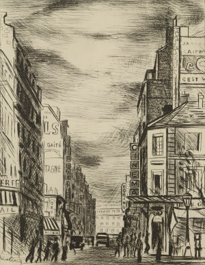 Mojżesz (Moise) Kisling (1891 Kraków - 1953 Paryż), Rue de la Gaîté na Montparnassie, 1937