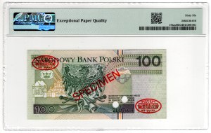 100 złotych 1994, seria AA 0000000, SPECIMEN No 022, DE LA RUE & Co LTD - egzemplarz ilustrowany w katalogu Czesława Miłczaka - PMG 66 EPQ