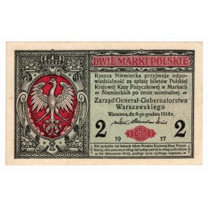 2 Polish stamps, 1916, General, Series B·1328776