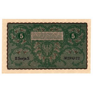 5 Polish Marks 1919, Series II S 298822 - rarer
