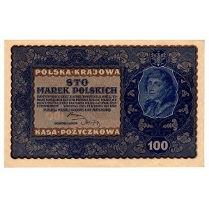 100 Polish marks, 1919, IF Series U 158390