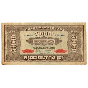 50,000 Polish marks, 1922, Series I, 9946444 — Omega, according to M. Biskup’s catalog
