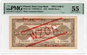 100 000 marek polskich 1923, seria A, WZÓR - PMG 55