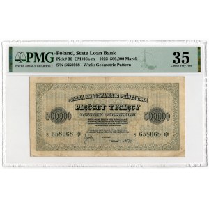 500,000 Polish marks, 1923, series S 658068*, 6 digits - PMG 35