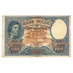 100 zlotych, 1919, series S.C. 0279349