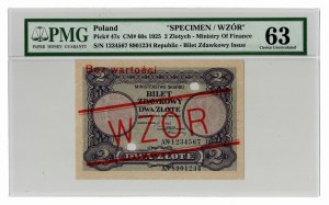 2 Złote 1925, WZÓR - PMG 63