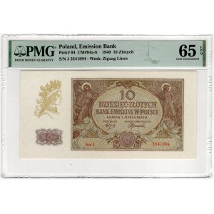 10 złoty del 1940, serie J 3541994