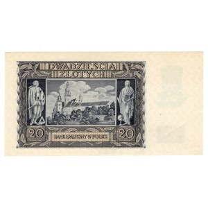 20 zlotych, 1940, Series O 0223323