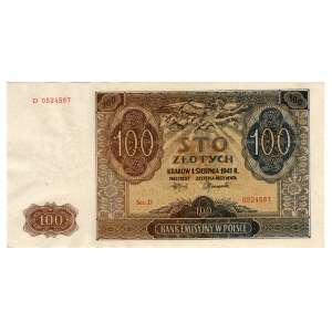 100 zlotych, 1941, Series D 0524587
