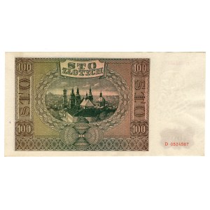 100 zlotych, 1941, Series D 0524587