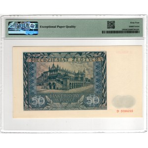 50 złotych, 1941, Series D 3094293 - PMG 64 EPQ