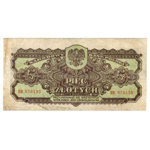 5 Złotych 1944, seria BB 678133