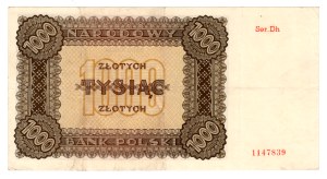 1 000 Złotych 1945, seria Dh 1147839 - rzadka seria zastępcza