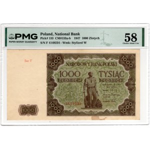 1,000 zloty, 1947, Series F 4149234 - PMG 58