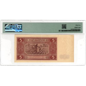 5 zlotych, 1948, AC series 1264368 - PMG 55