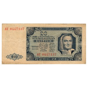 20 zlotych, 1948, series AT 0447137 – Omega, according to M. Biskup’s catalog