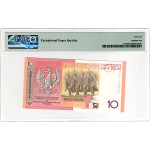 10 zlotych 2008, ON series 0035573 - PMG 66 EPQ