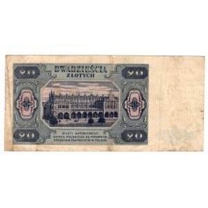 20 złotych 1948, seria A 3113237 - rzadka, pierwsza seria