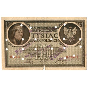 1,000 Polish marks, 1919, Series III, D No. 735212 – Period forgery