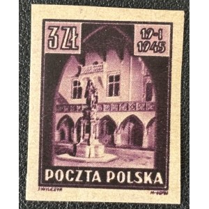 PEOPLE'S POLAND, SIGHTS OF KRAKOW, 1945, Sheet 365, RECYCLED PAPER—TEST PRINT