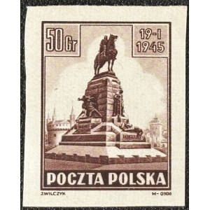 POLSKA LUDOWA, ZABYTKI KRAKOWA, 1945 ROK, Fi. 362 MAKULATURA- PRÓBA