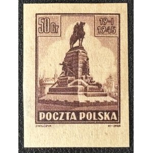 PEOPLE'S POLAND, SIGHTS OF KRAKOW, 1945, Sheet 362, RECYCLED PAPER—TEST PRINT
