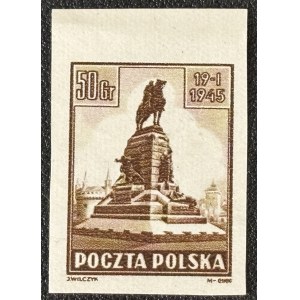POLSKA LUDOWA, ZABYTKI KRAKOWA, 1945 ROK, Fi. 362 MAKULATURA- PRÓBA