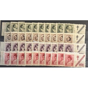 PEOPLE'S POLAND, THE FIGHT AGAINST TUBERCULOSIS, 1948, Figs. 485–488 * SET OF TAGS