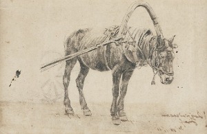 Józef CHEŁMOŃSKI (1849-1914), Studium konia w uprzęży