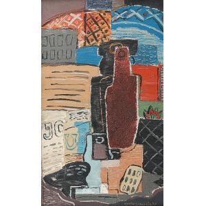 Louis MARCOUSSIS - Ludwik MARKUS (1878-1941), Martwa natura z butelką, 1920