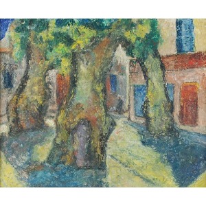 Mela MUTER (1876-1967), Miasteczko na południu Francji - La place aux grands arbres