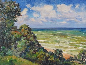 Stefan FILIPKIEWICZ (1879-1944), Jastrzębia Góra w południe - Burzliwe morze