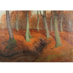 Roman BRATKOWSKI (1869-1954), Wnętrze lasu jesienią, 1922