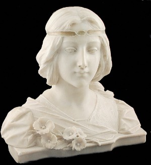 Vittorio POCHINI (XIX/XX), Popiersie dziewczyny - Madame Cleo de Merode, ok. 1905