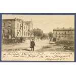 [Szczytno - Post Office, School] Ortelsburg Bahnhofstrasse with the Post Office and Girls
