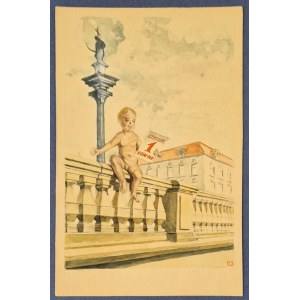 [Warsaw - Sigismund's Column] Watercolor: January 1 / New Year's Day.
