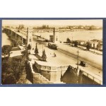[Warsaw] View of the Vistula River and the Poniatowski Bridge. Photograph.