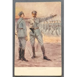 Piłsudski na čele legionárov. J. Kossak.