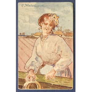 A Woman in Traditional Costume. J. Malczewski. Relief Committee for Flood Victims.