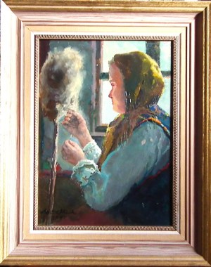 Witold Minkiewicz (1899 Wilno-1991 Gdansk), Góralska prządka, 1987