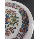 A small plate hand-decorated by Gerda Klimek. Silesian Stone. Cepelia Opole. 1978.