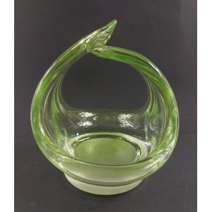 A solid glass basket, second half of the 20th century
