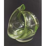 A solid glass basket, second half of the 20th century
